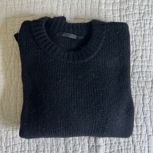 Jenni Kayne Oversized Alpaca Cocoon Black Crewneck Sweater Small